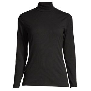 2/$14 💥🆕 Time and Tru Black Turtleneck Long Sleeve Fitted Blouse | Large | 580